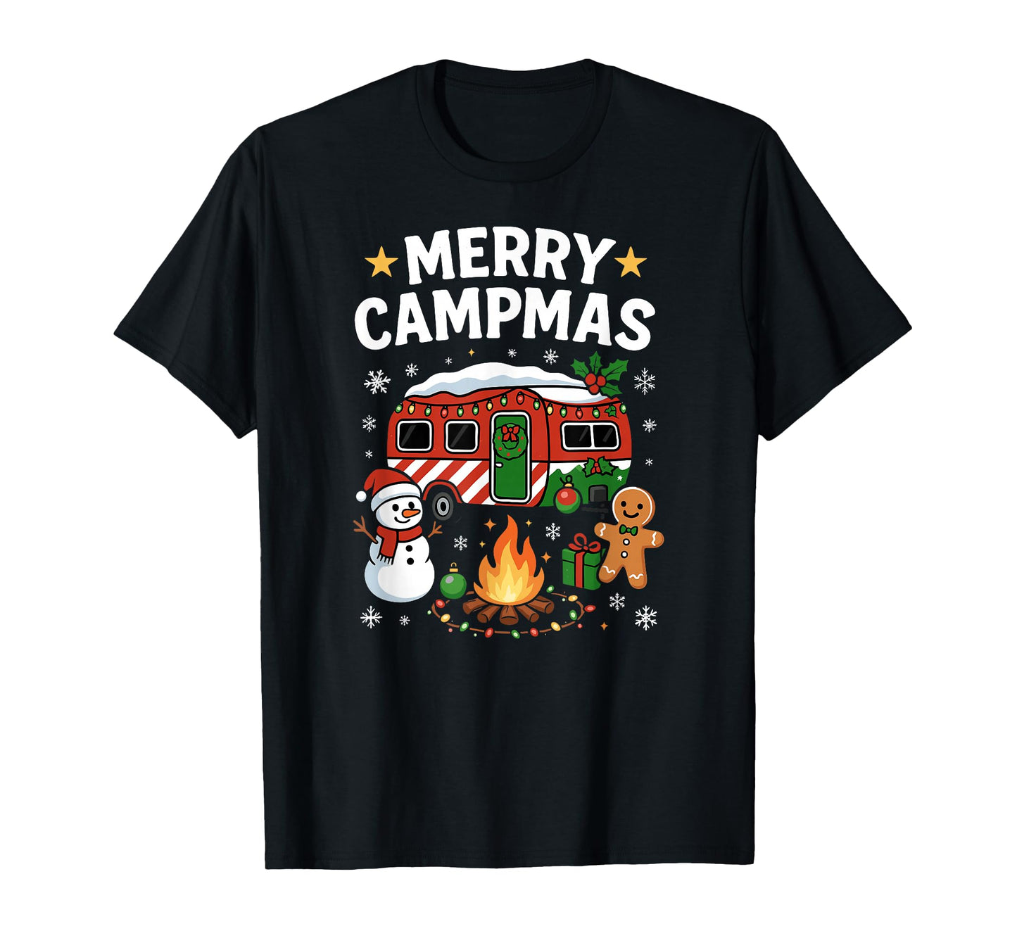 Merry Christmas, Fun Festive Holiday Camping and Campfire T-Shirt