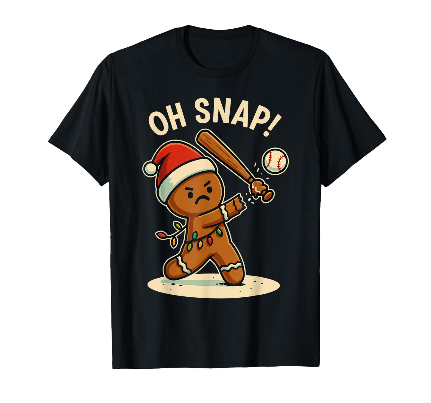 Oh Snap Gingerbreadman Baseball Christmas Men Boys Toddlers T-Shirt