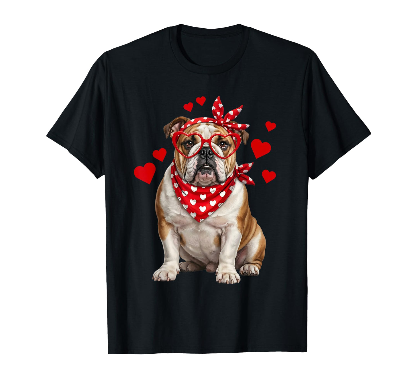 English Bulldog Valentines Day Dog Lover Heart T-Shirt