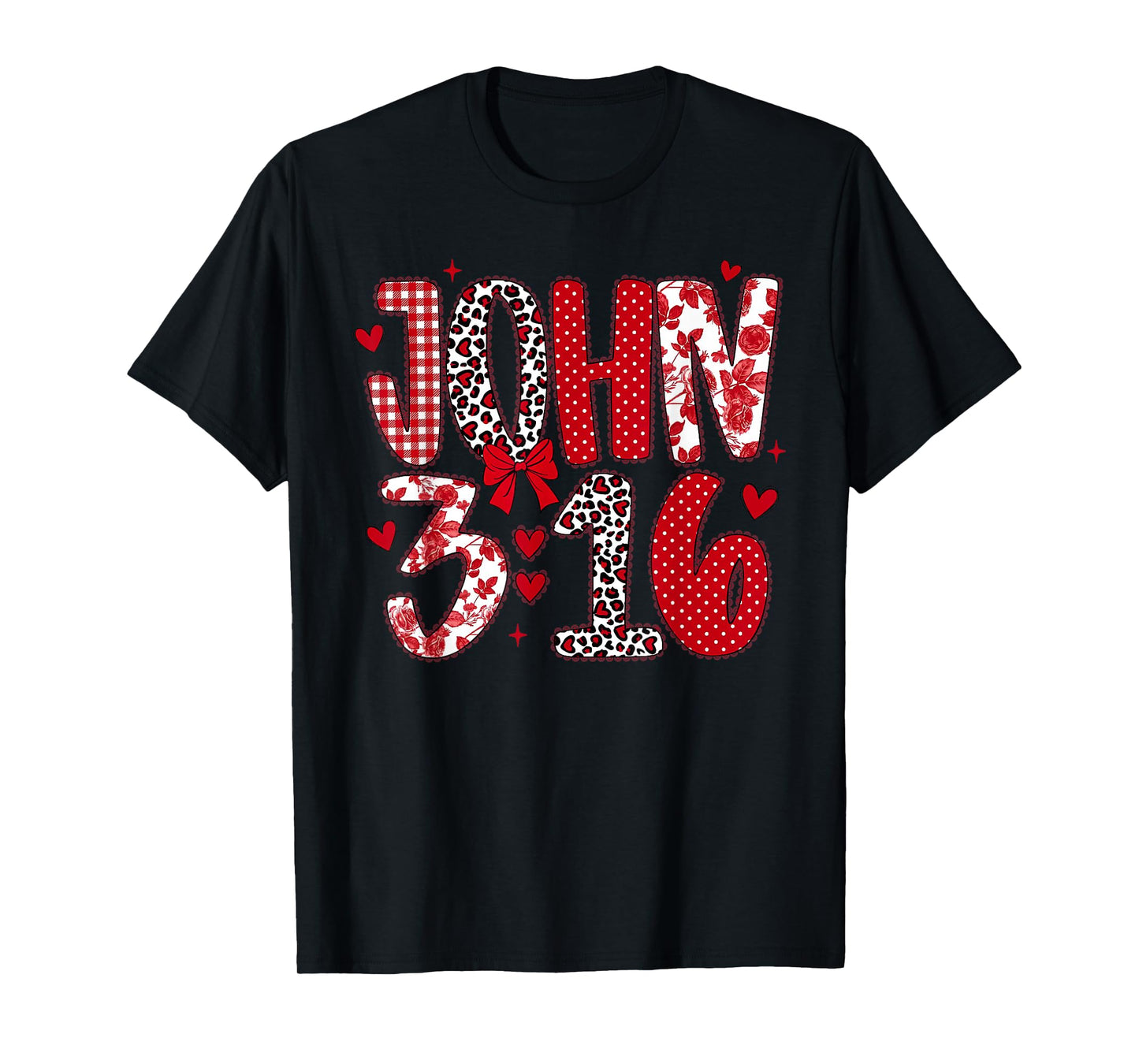 John 3 16 Preppy Valentine Love Christian Bible Verses Jesus T-Shirt