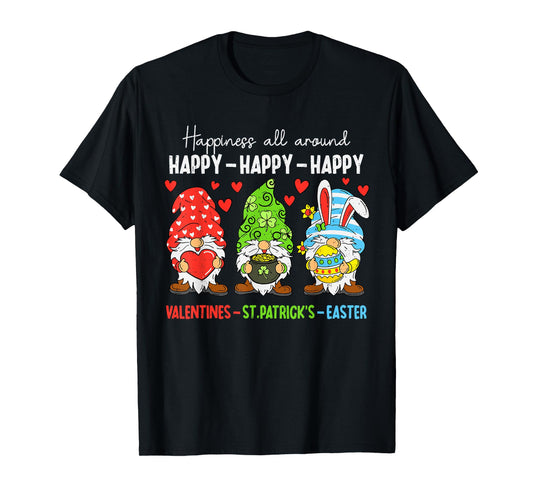 Cute Gnome Happy Valentines St Patricks Easter Holiday Funny T-Shirt