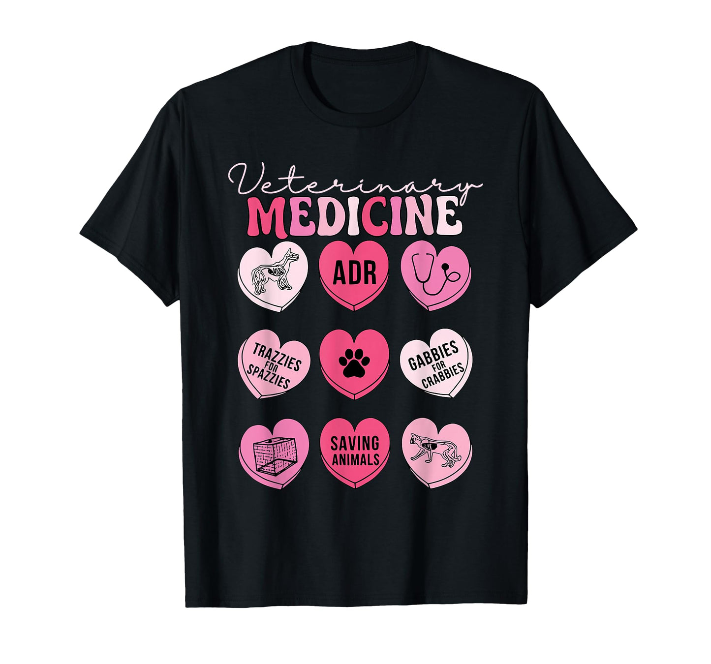 Veterinary Medicine Candy Heart Valentine Vet Tech Student T-Shirt