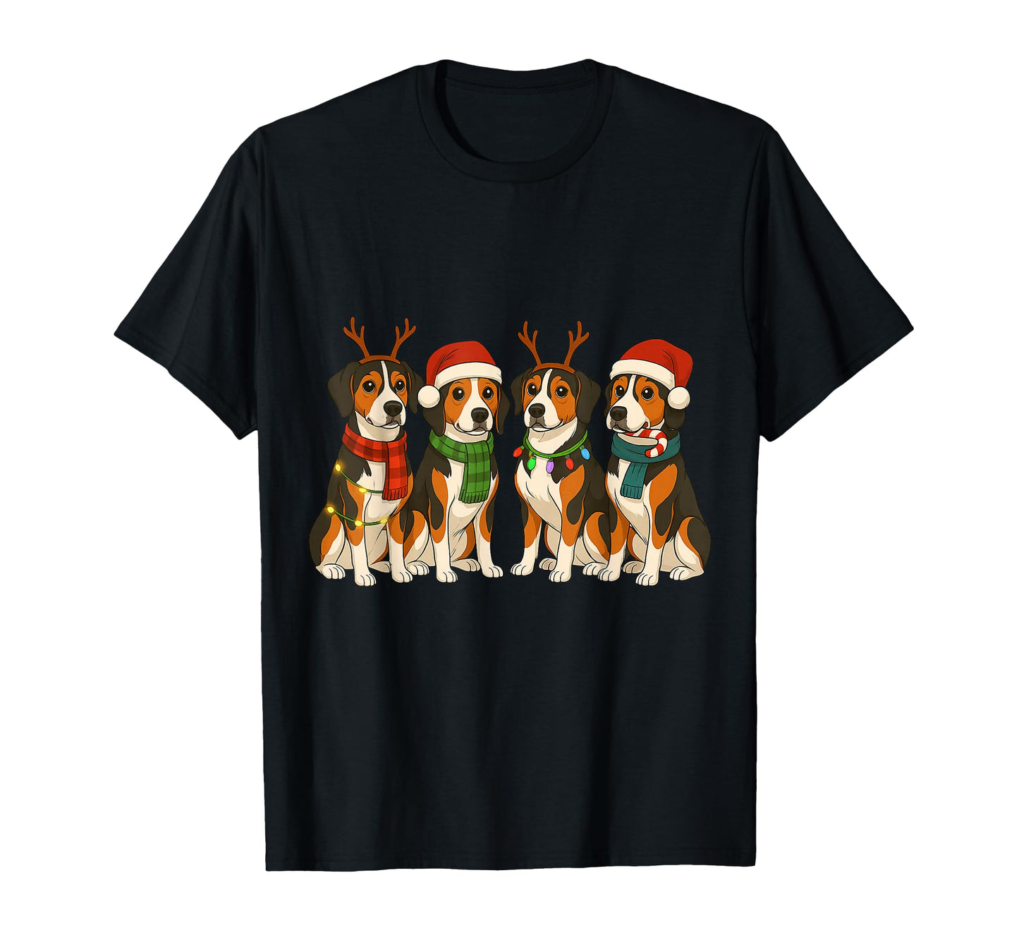 Treeing Walker Coonhound Santa Hat Tee Dog Merry Christmas T-Shirt