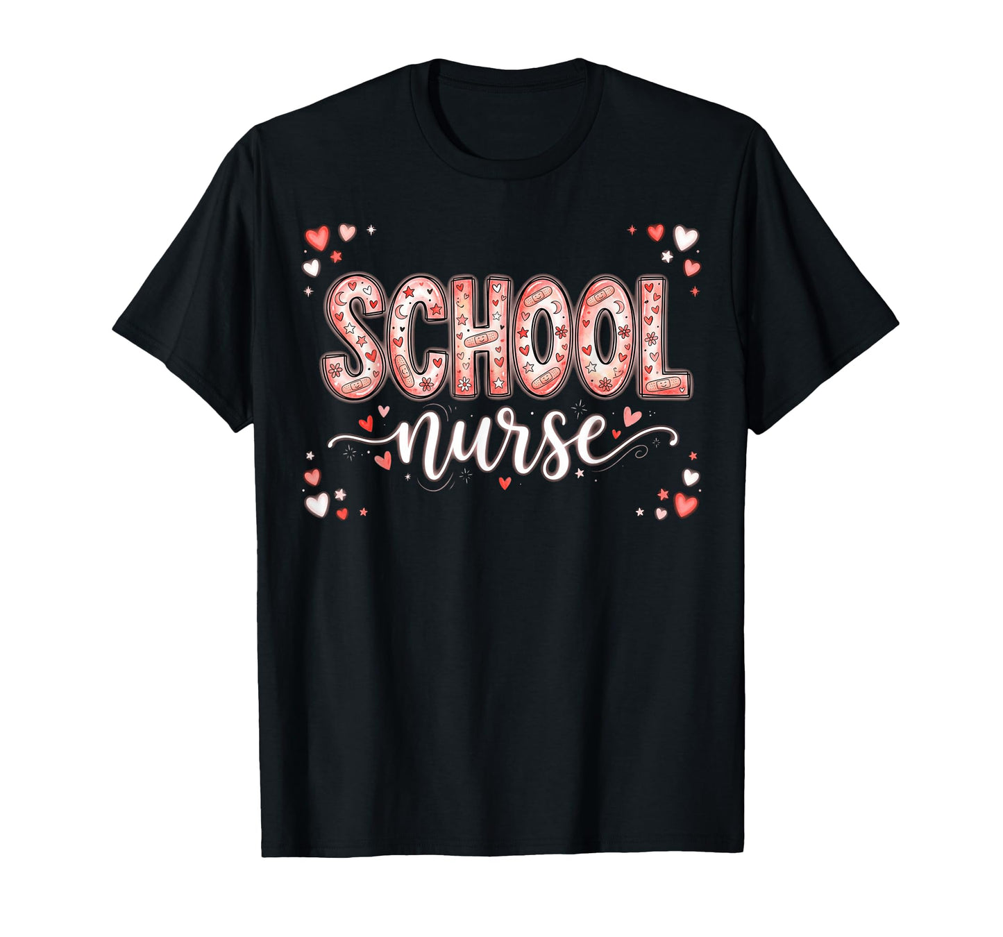 Hearts School Nurse Medical Assistant Valentines Nurses T-Shirt