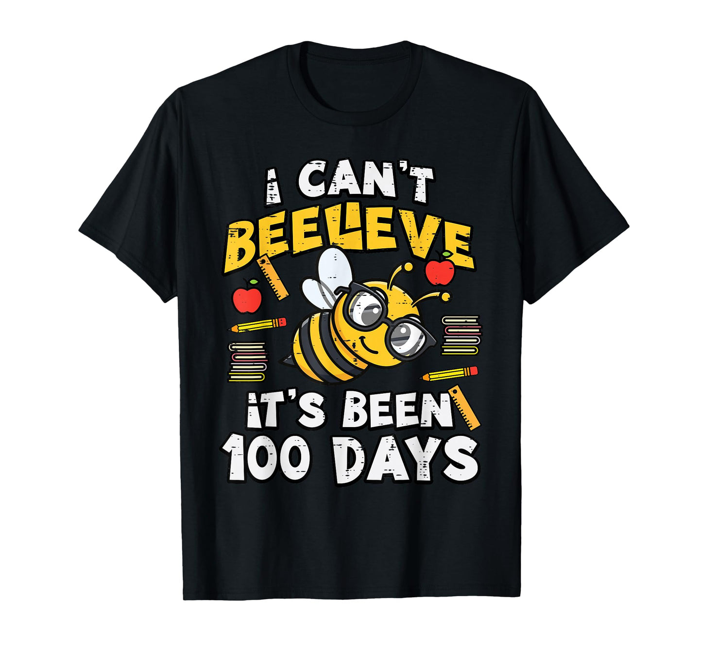100 Days of School Bee Funny 100th Day Teacher Women Men Kid T-Shirt