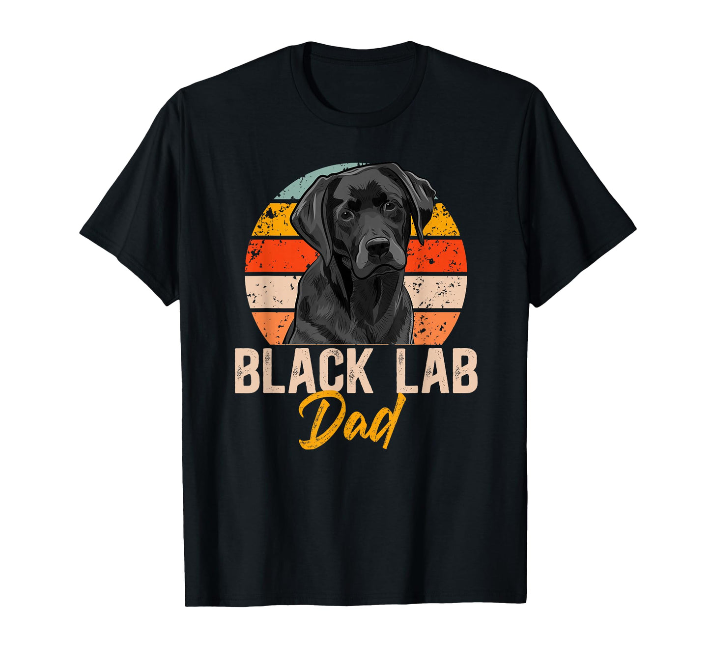 Black Lab Dad Retro Black Labrador Owner T-Shirt