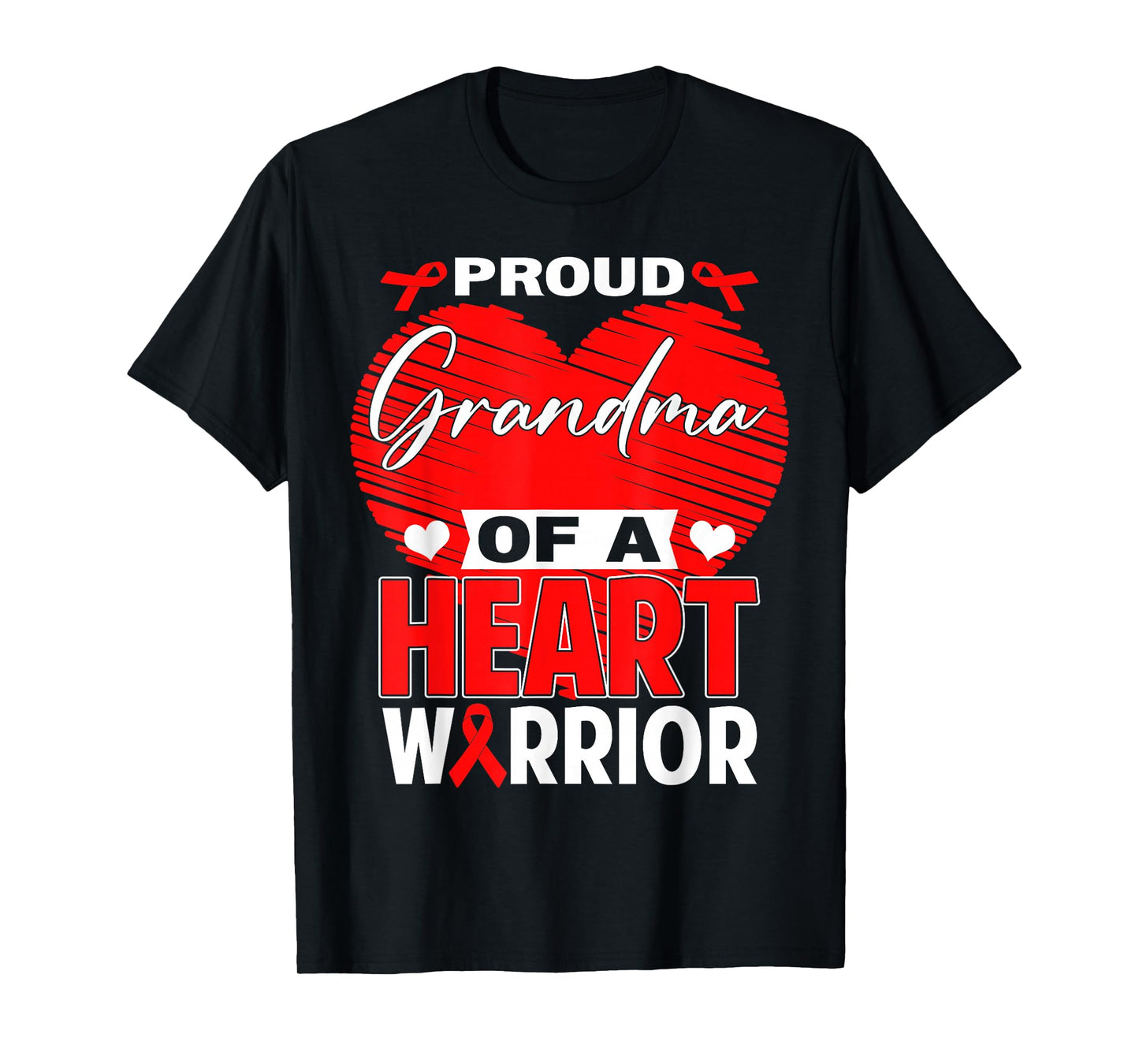 Proud Grandma of Heart Warrior Heart Disease Awareness T-Shirt