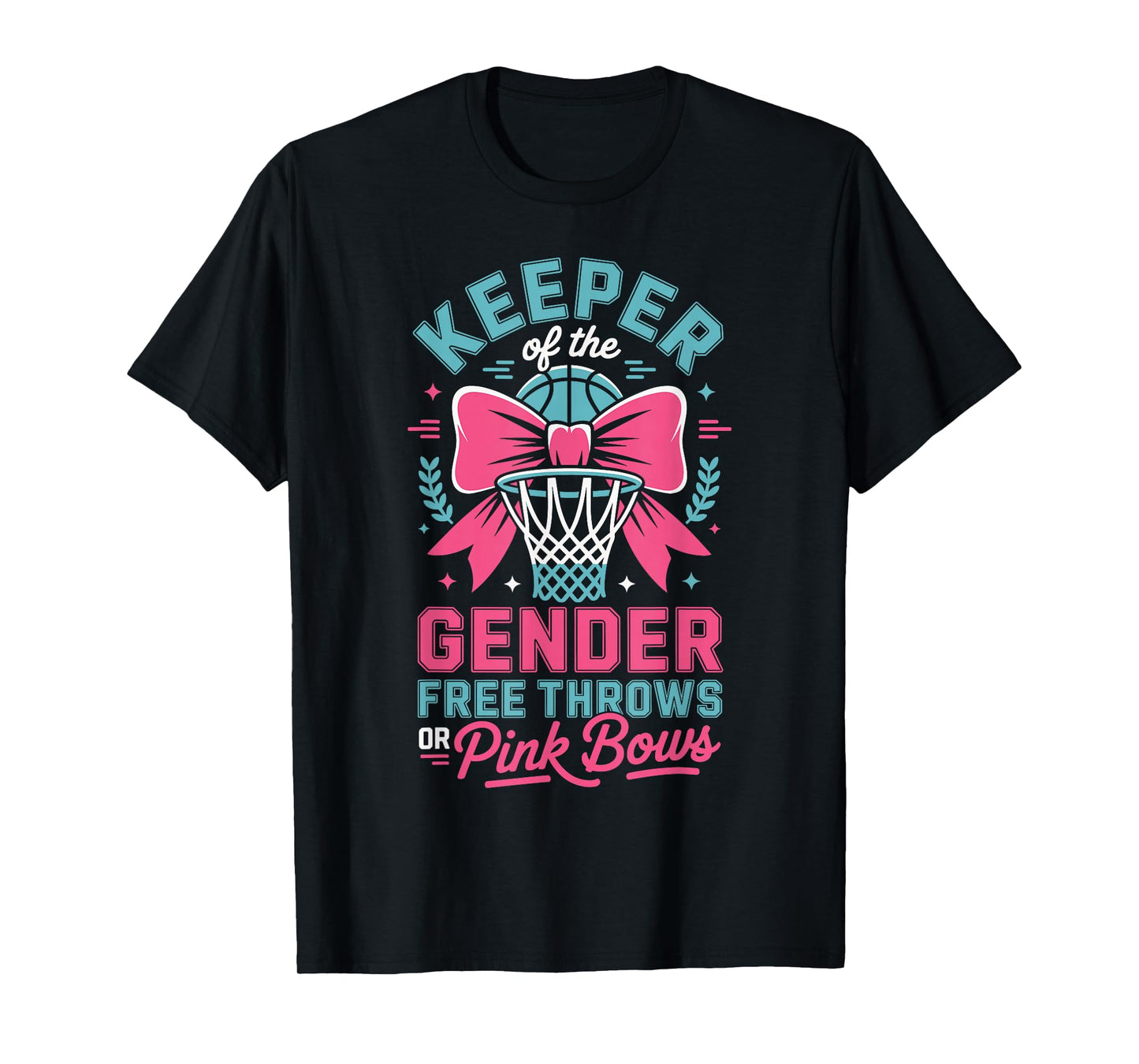 Keeper of The Gender Reveal Free Throws or Pink Bows Party T-Shirt