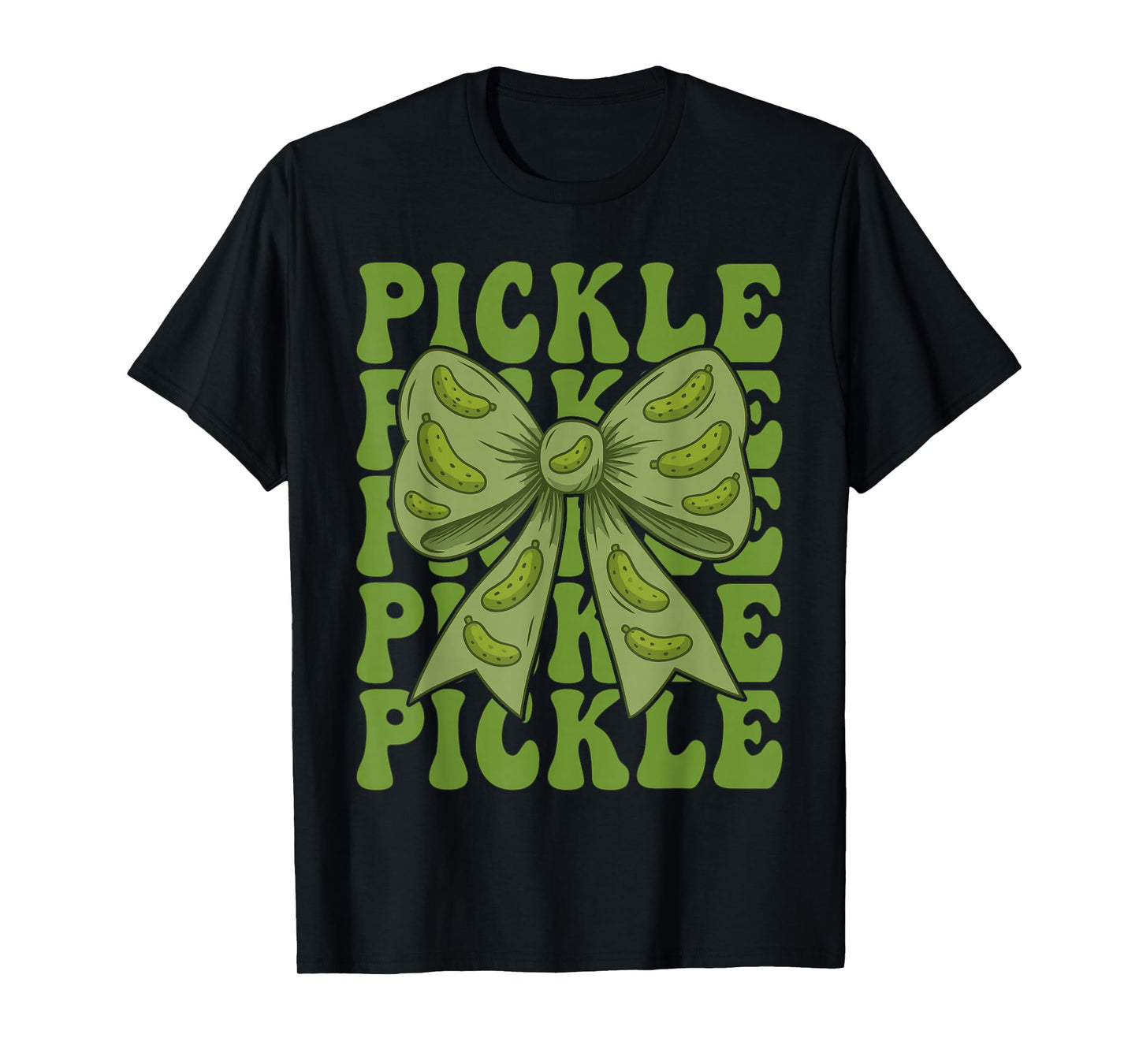 Funny Pickle Coquette Bow Retro Pickle Lover Women Girls Kid T-Shirt