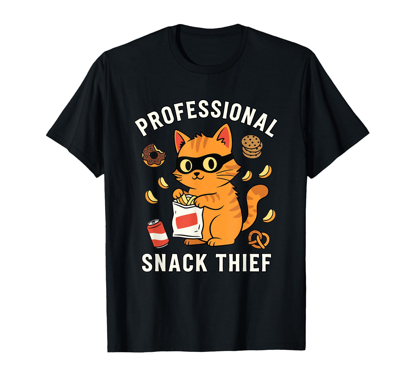 Professional Snack Thief Funny Cute Cat Food Lover Mom Dad T-Shirt