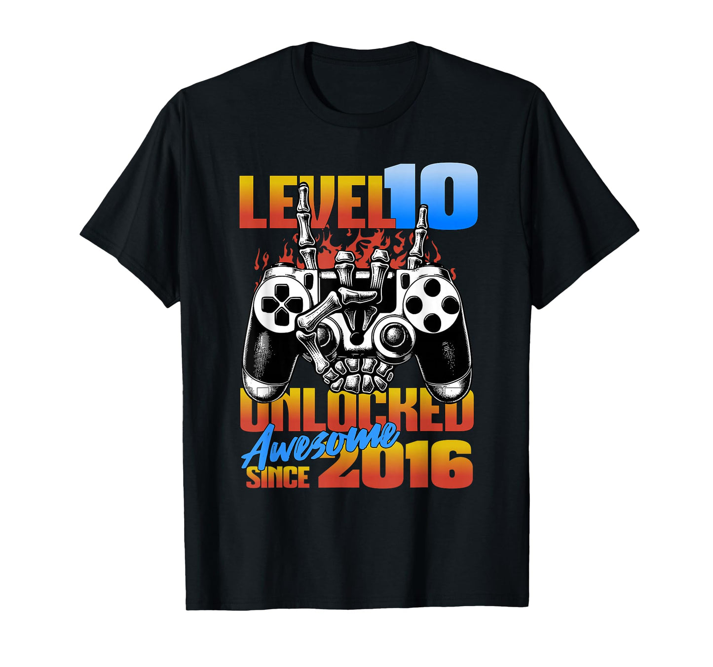 Level 10 Unlocked Awesome Since 2016 10th Birthday Boy T-Shirt