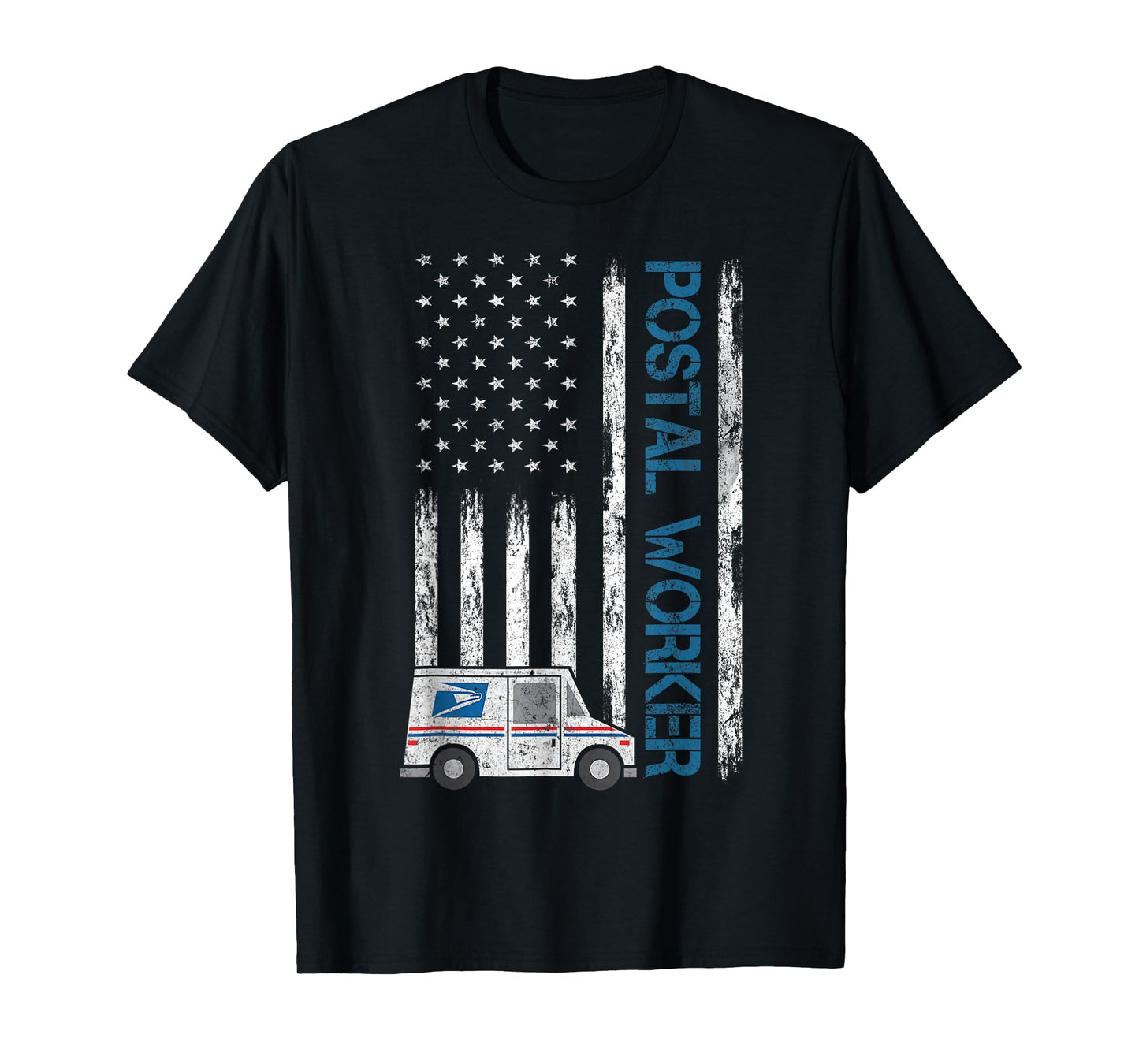 USA Flag Patriotic Postal Worker Mailman Mail Lady Novelty T-Shirt