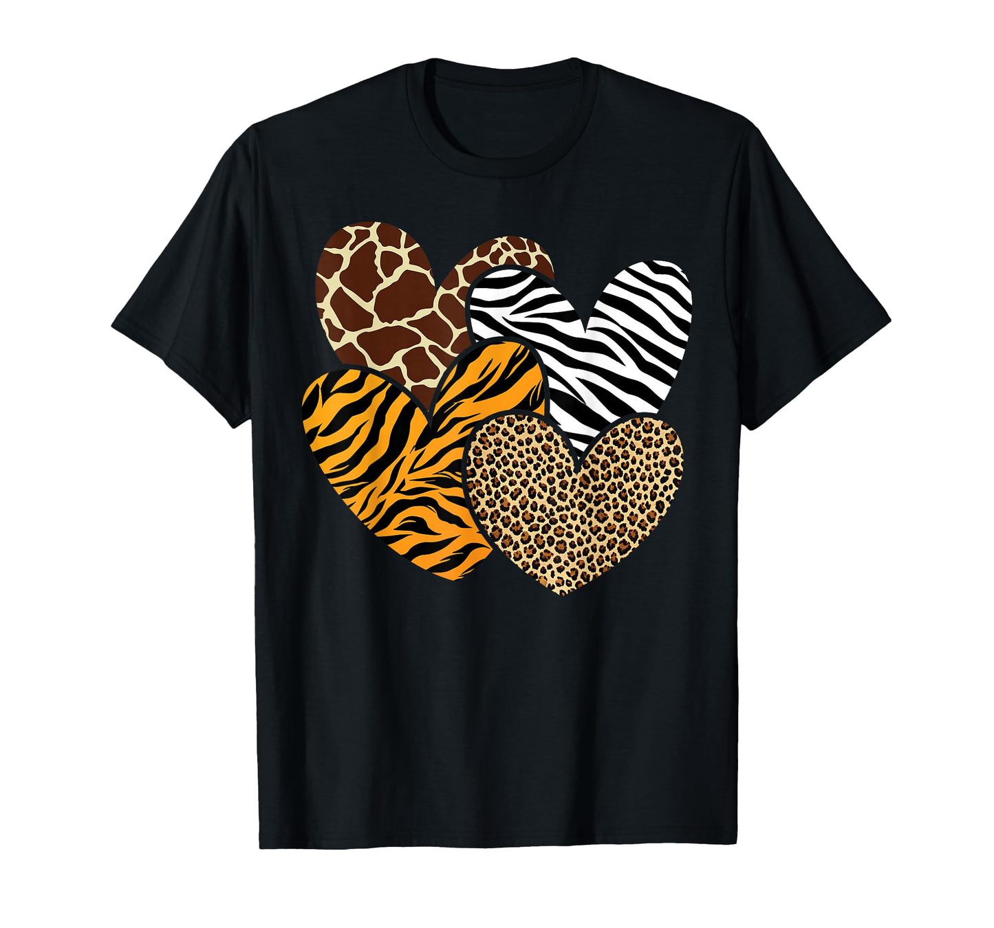Girls Animal Print Clothes Kids Cheetah Leopard Heart T-Shirt