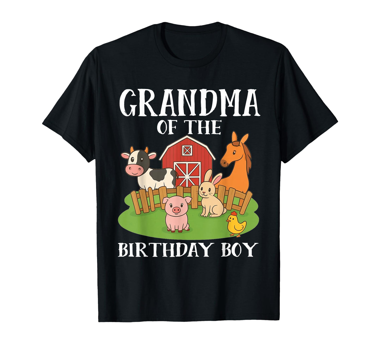 Grandma of The Birthday Boy Farm Animals Matching Family T-Shirt