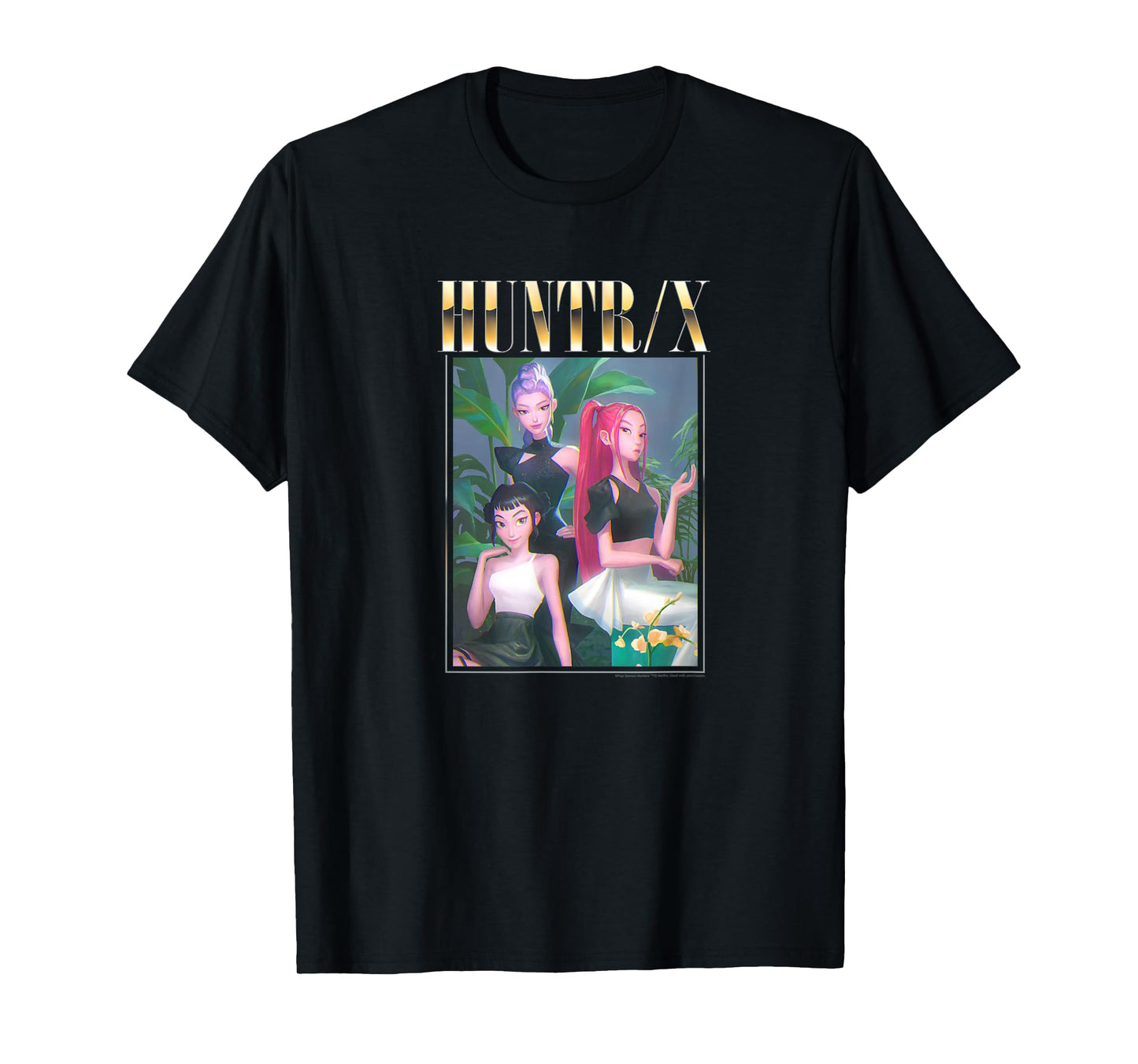 Kpop Demon Hunters Halloween Huntrix Gold Photocard T-Shirt