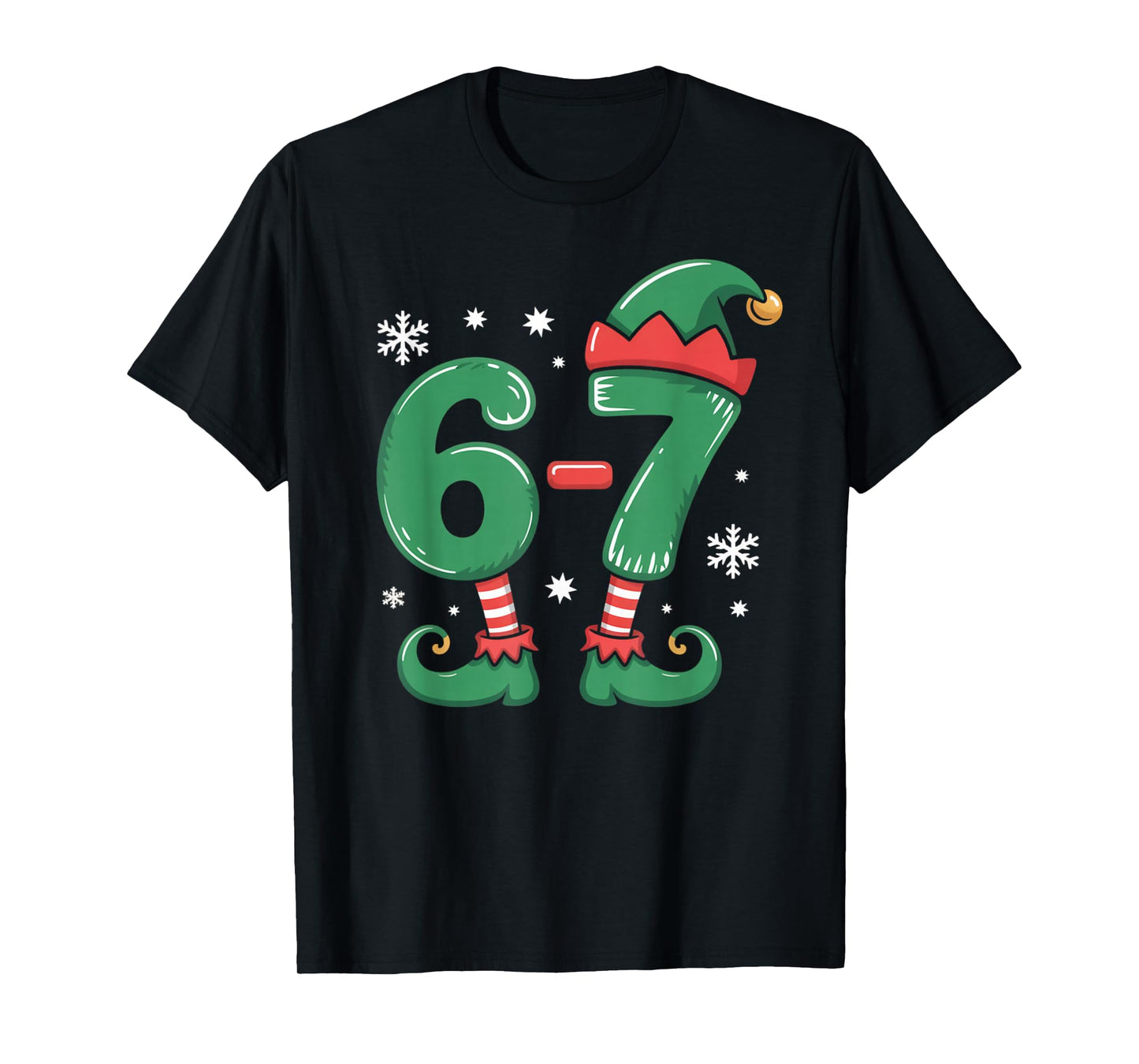 Funny 6 7 Elf Christmas Six Seven Matching Family Xmas Meme T-Shirt
