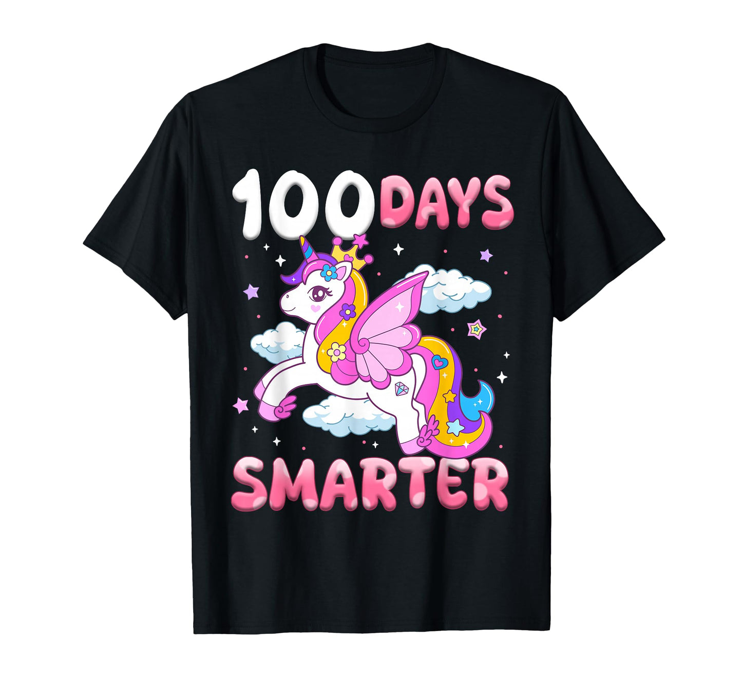 100th Day of School Cute Unicorn 100 Days Smarter Daughter T-Shirt