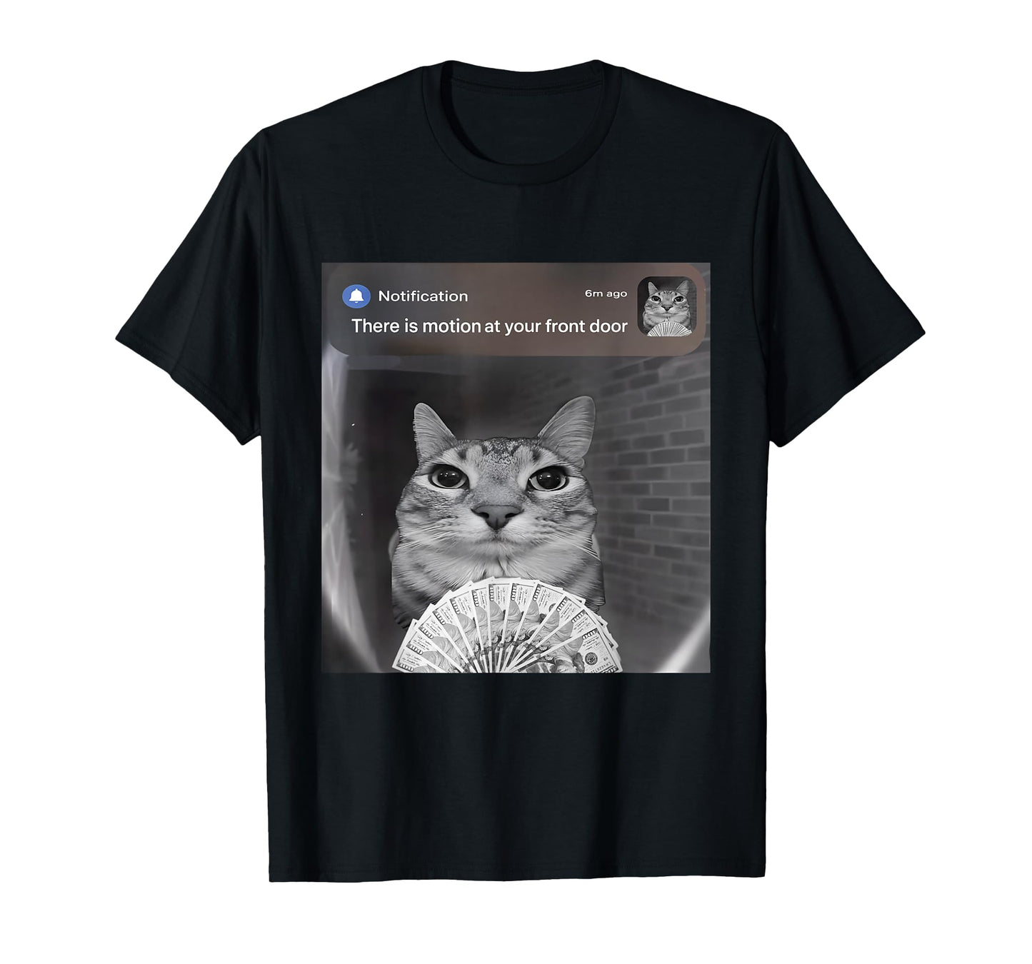 There is Motion at Your Front Door Funny Cat Motion Meme T-Shirt