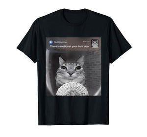 There is Motion at Your Front Door Funny Cat Motion Meme T-Shirt