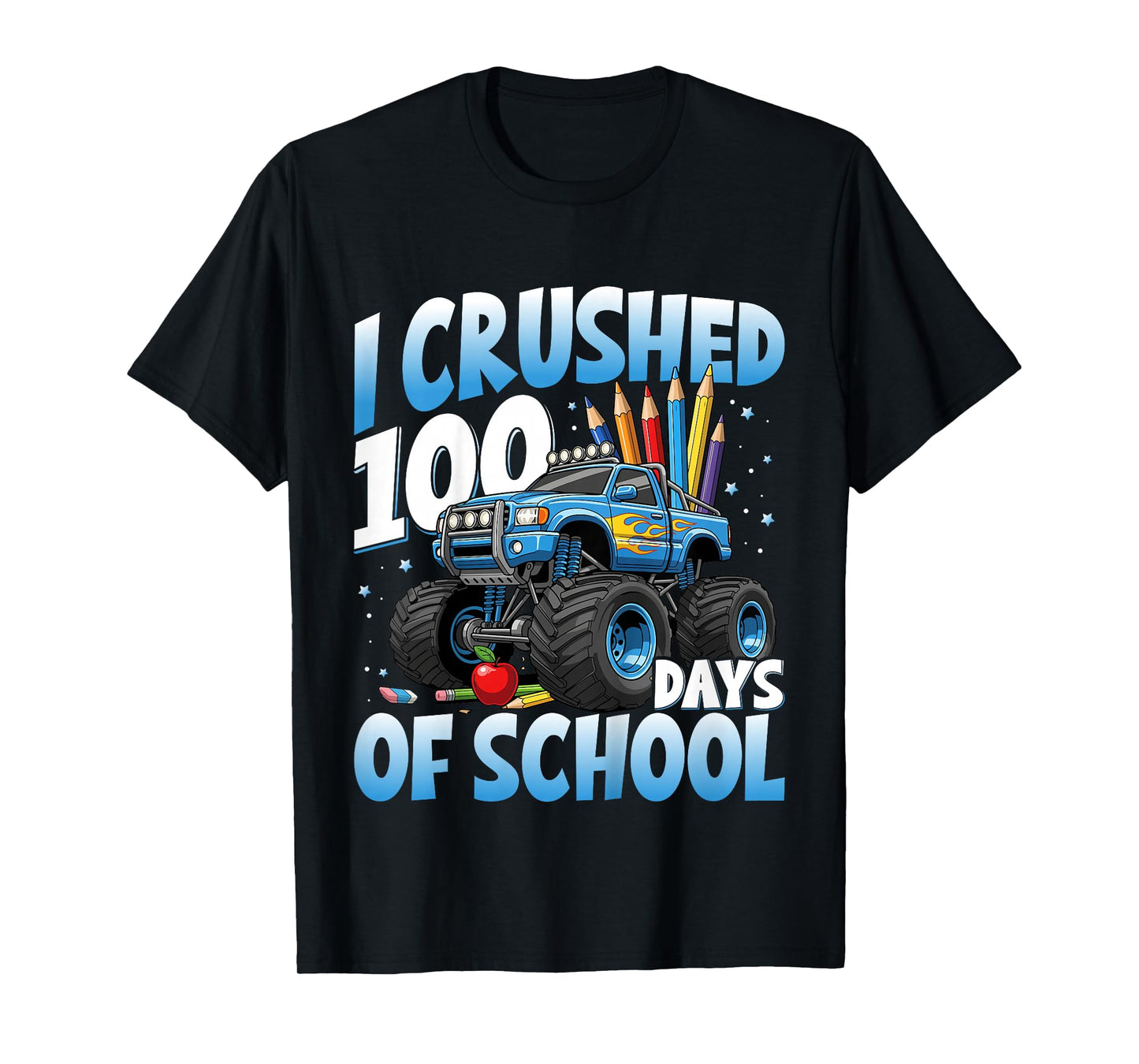 Kids 100 Days of School Monster Truck 100th Day of School Boys T-Shirt