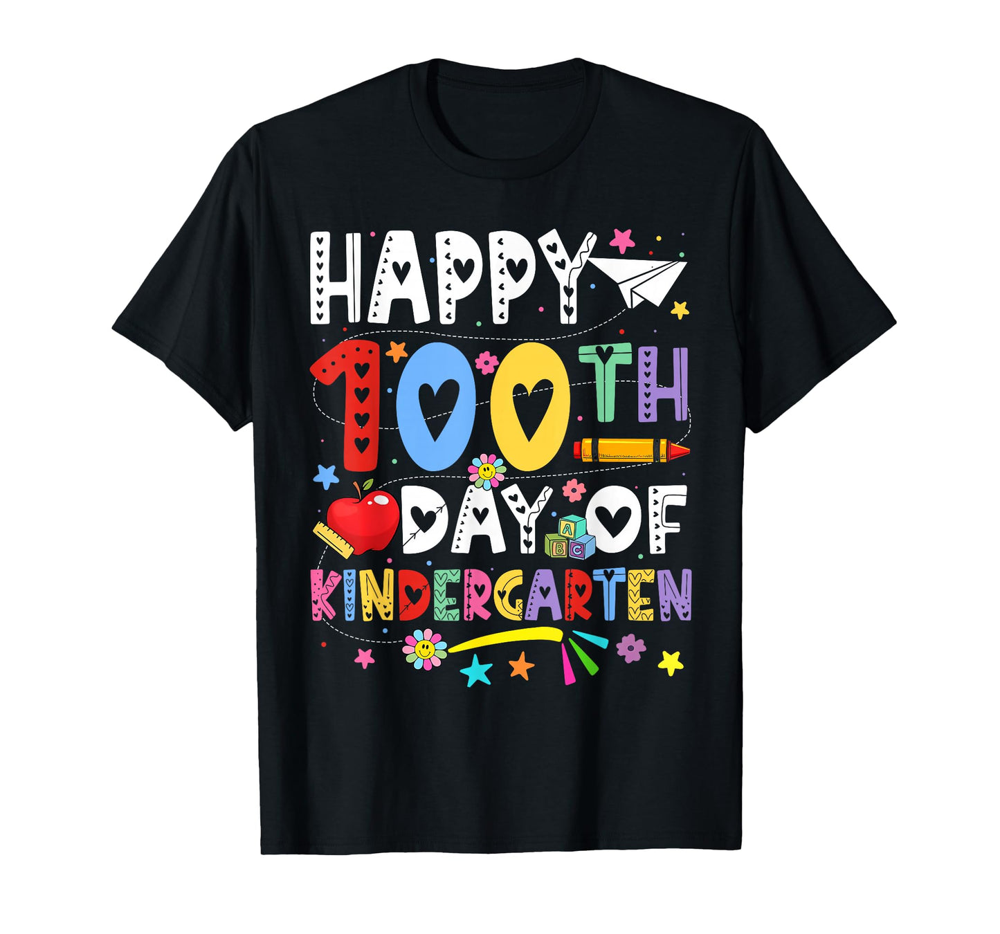 Happy 100th Day of School Teachers 100 Days of Kindergarten T-Shirt