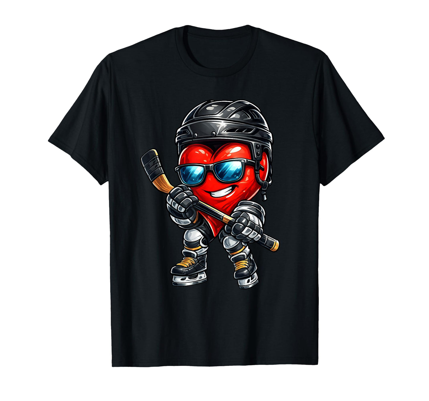Valentines Day Heart Ice Hockey Goalie Love Hockey Men Boys T-Shirt