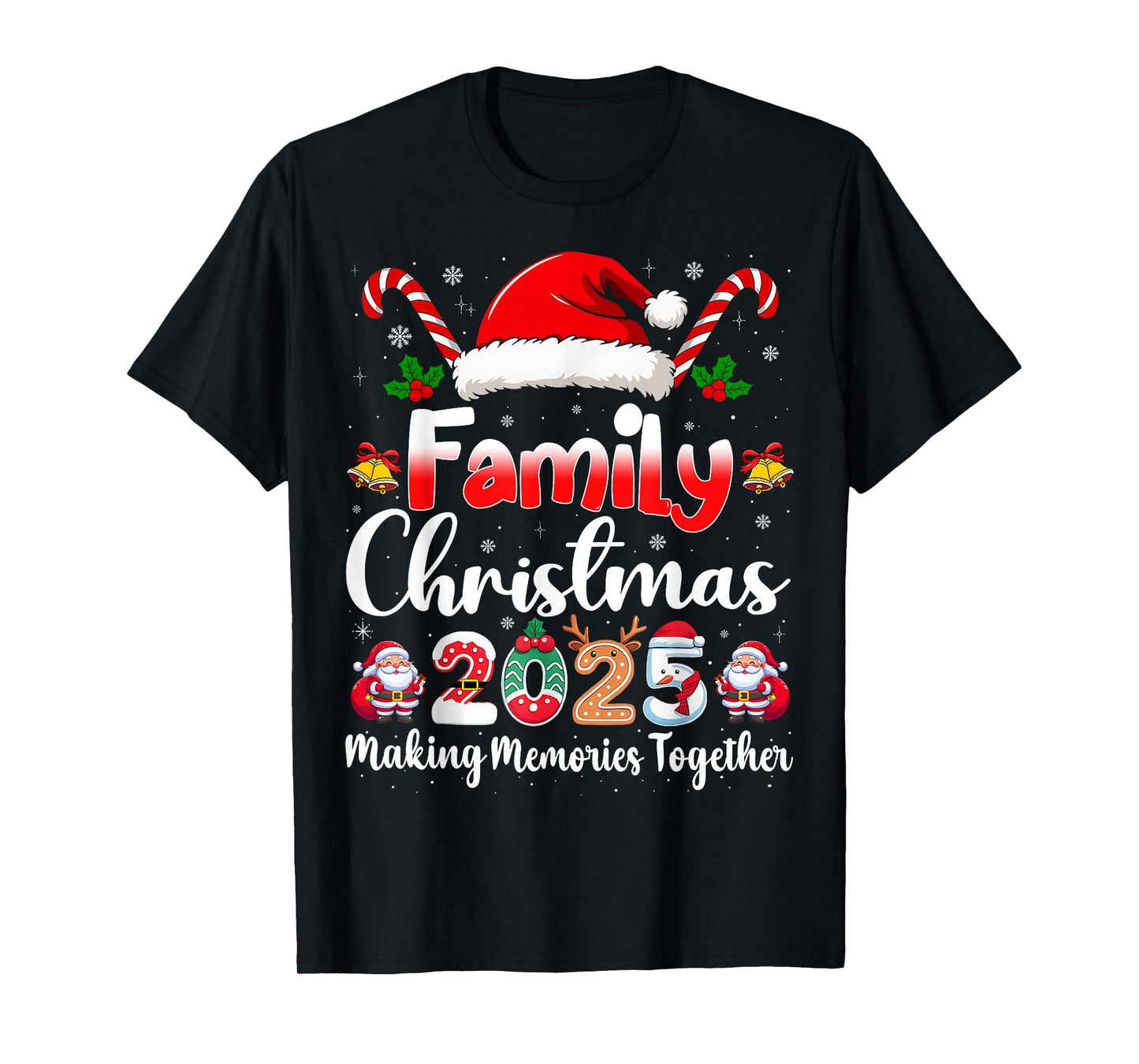 Family Crew Christmas Squad 2025 Funny Xmas Matching Pajamas T-Shirt