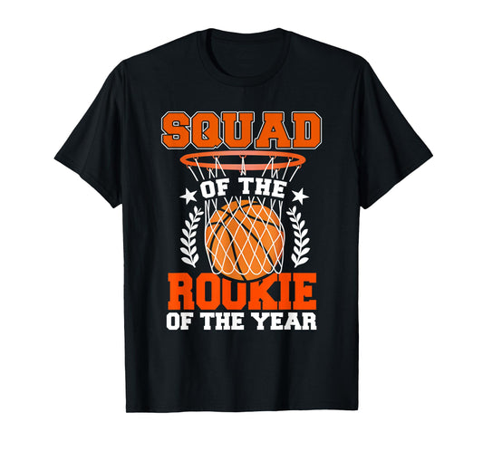 Squad of Rookie 1st Basketball Bday Theme Matching T-Shirt