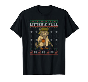 Litter's Full Funny Parody Outfit Sarcastic Christmas Cat T-Shirt