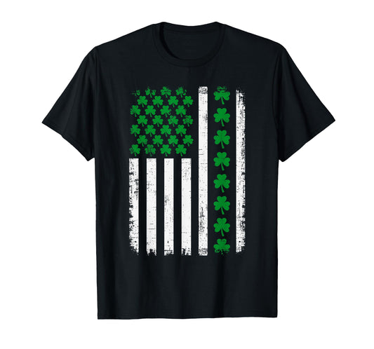 Shamrock American Flag St Patrick’s Day for Men Women Kids T-Shirt