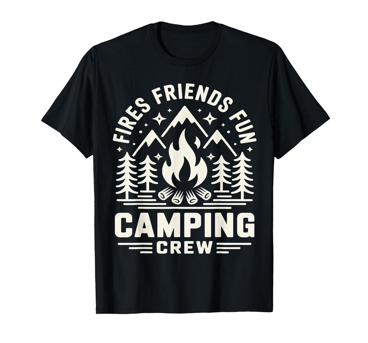 Fires Friends Fun Camping Crew Camp Campfire Vacation T-Shirt