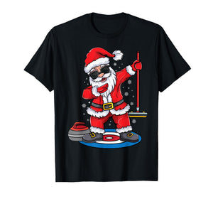 Christmas Santa Sports Curling Gifts for Men Boy T-Shirt