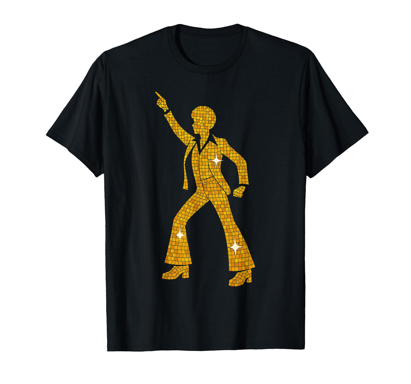 70s Disco Dancer Gold Silhouette Retro Night Fever T-Shirt