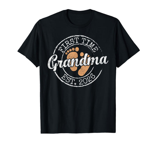 First Time Grandma Est 2026 Stamp Soon Promoted to Nana T-Shirt