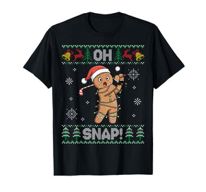 Gingerbread Golf Christmas Cookie Oh Snap Santa Ugly Sweater T-Shirt
