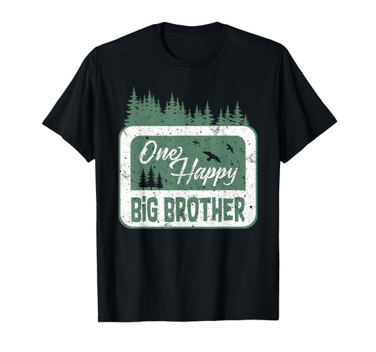 One Happy Big Brother Camper 1St Birthday Camping Bear T-Shirt