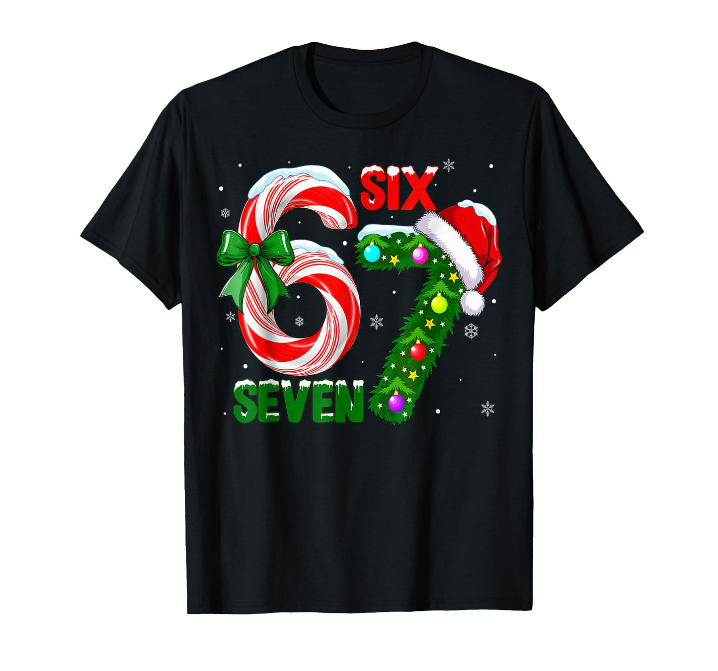 Funny 67 Christmas Shirts Boys Kids 6 7 Meme Pajamas Holiday T-Shirt
