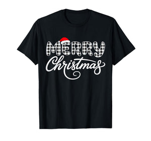 Merry Christmas Buffalo Black and White T-Shirt