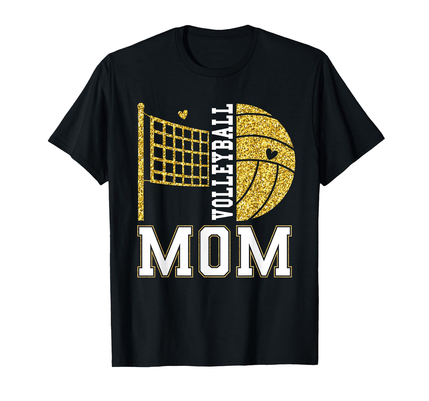 Volleyball Mom Game Day Volleyball Season Mama Girl Gold T-Shirt