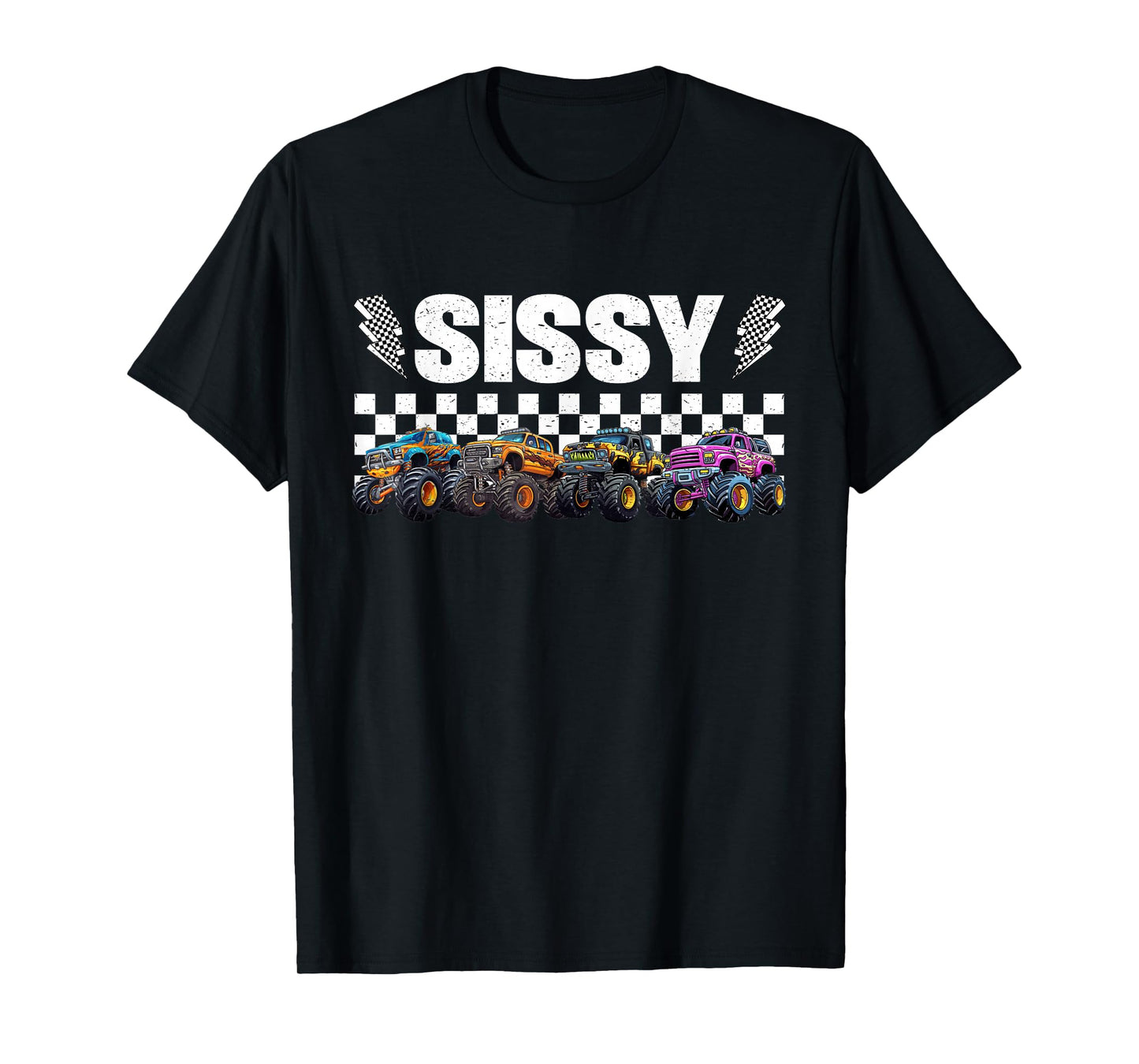 Sissy Retro Monster Truck Family Crew Birthday Matching T-Shirt