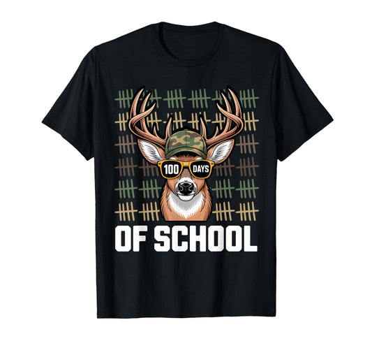100 Days of School Deer Hunting Deer 100th Day of School T-Shirt