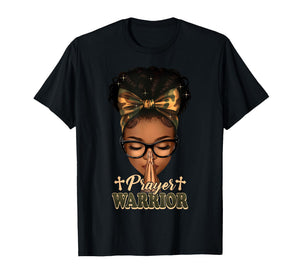Prayer Warrior Christians Camo African American Afro Women T-Shirt