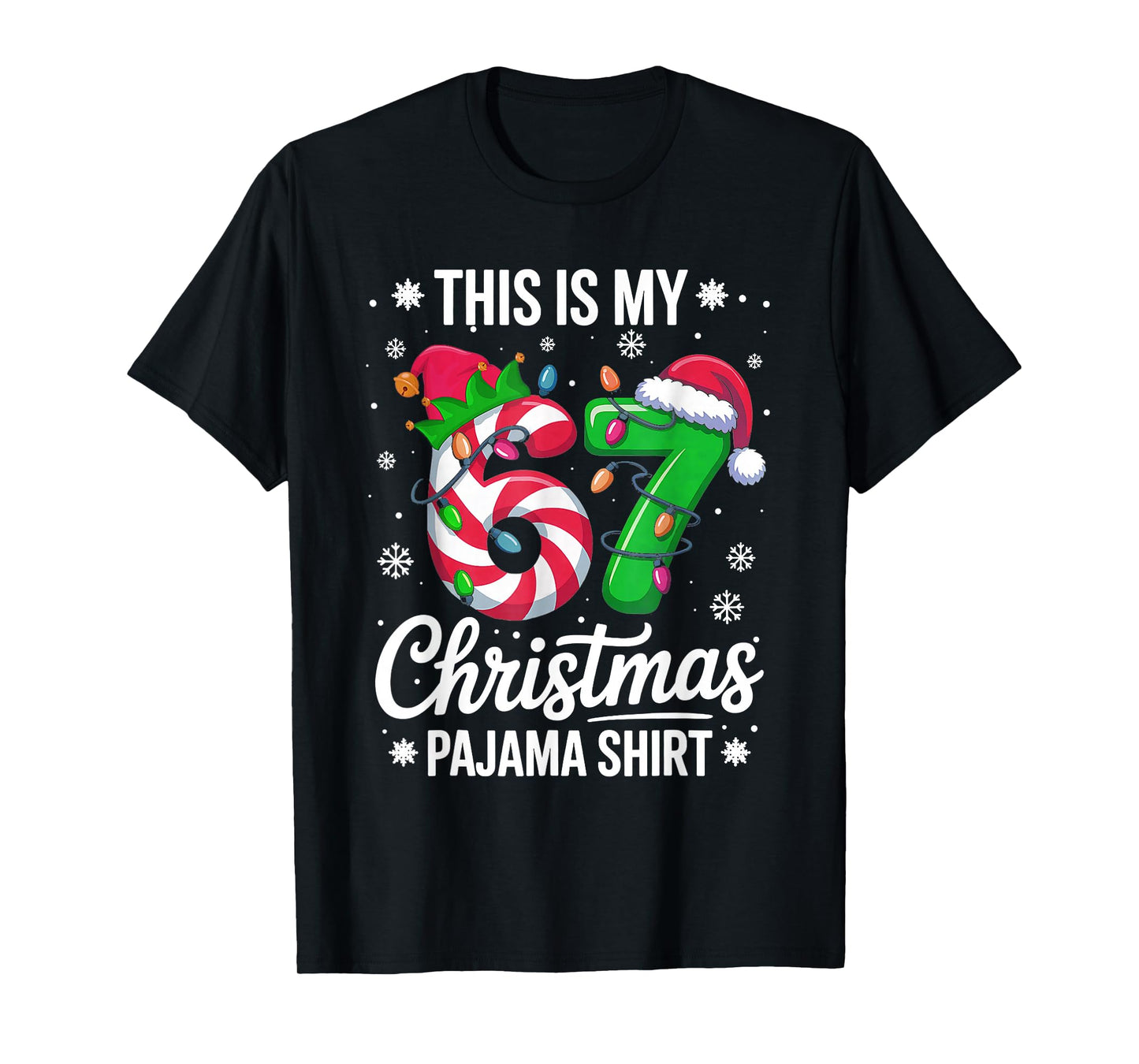 This My 67 Christmas Pajama Shirt 67 Meme Boys Girls T-Shirt
