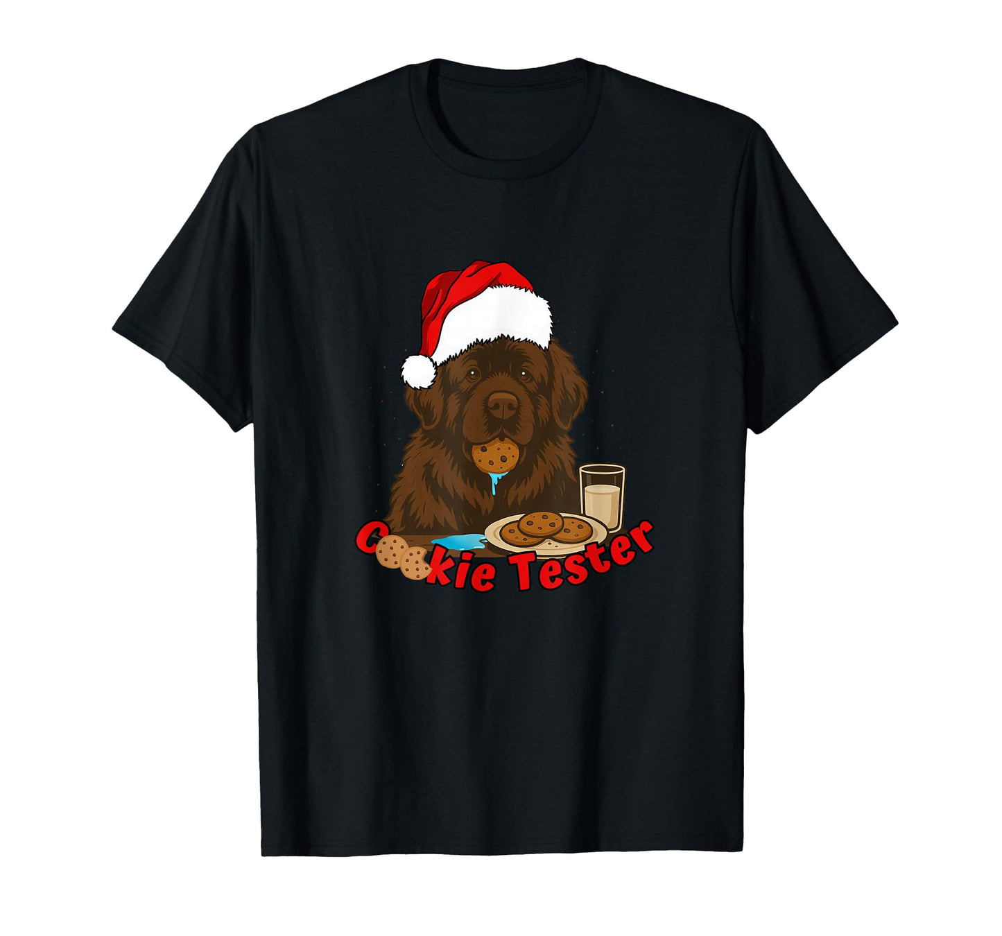 Merry Newfmas Cookie Tester Newfoundland Dog Christmas T-Shirt