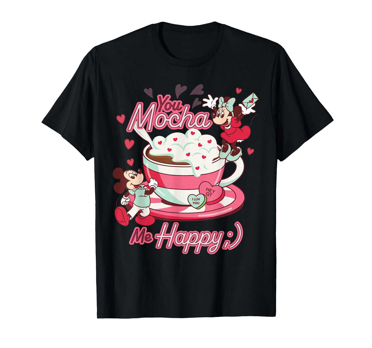 Disney Mickey & Minnie Valentine's Day You Mocha Me Happy T-Shirt