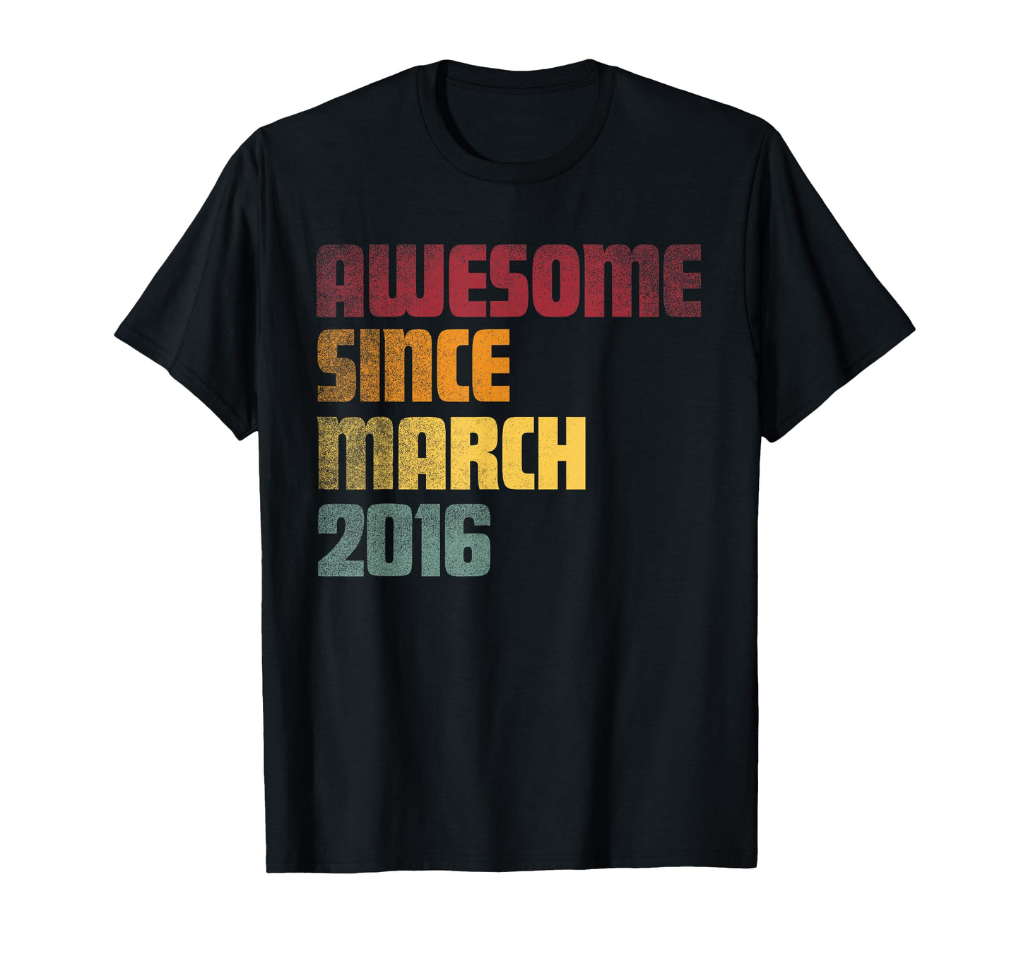 Awesome Since March 2016 10th Birthday - Vintage T-Shirt