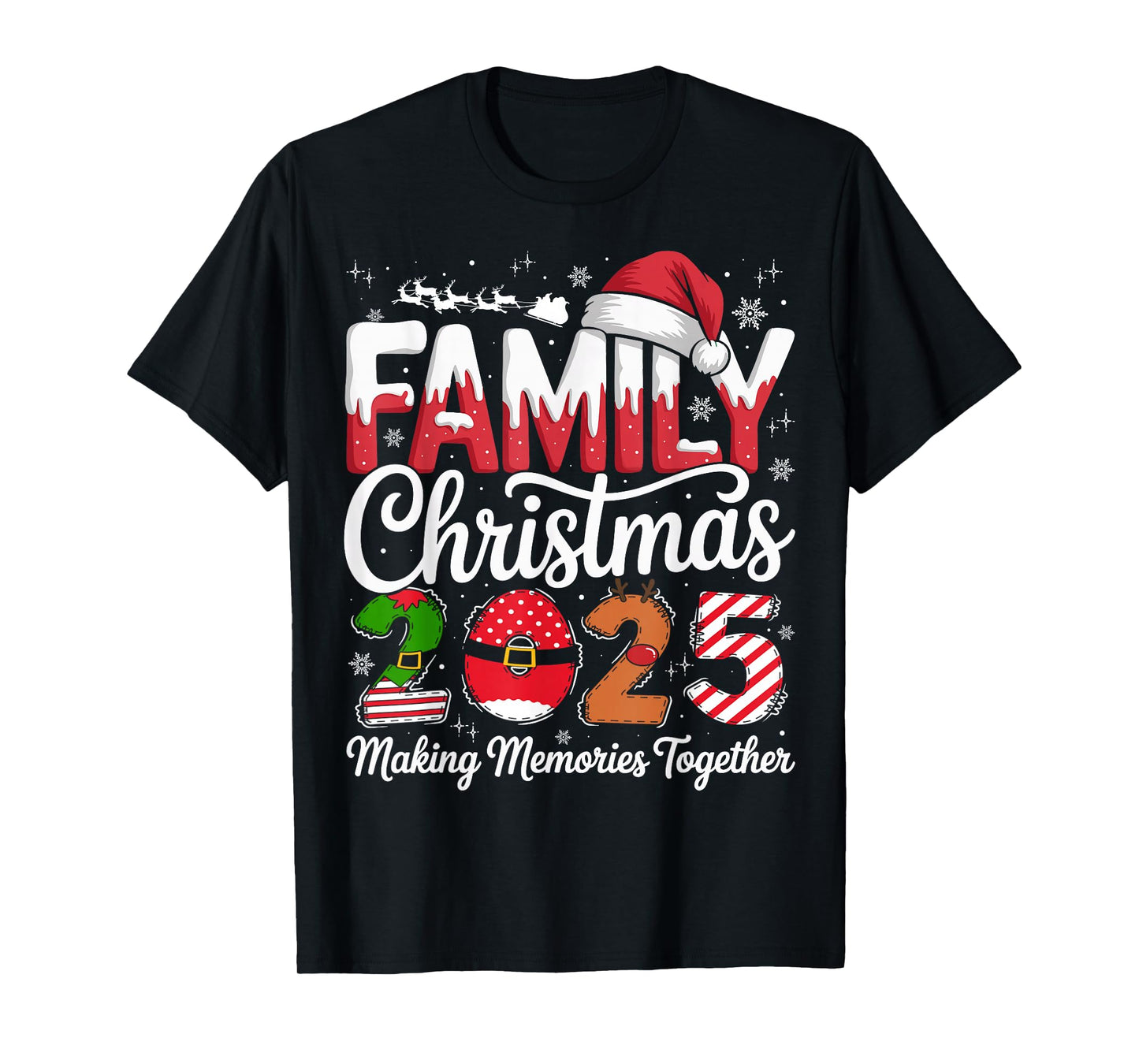 Family Christmas 2025 Matching Outfit Xmas Squad Santa T-Shirt