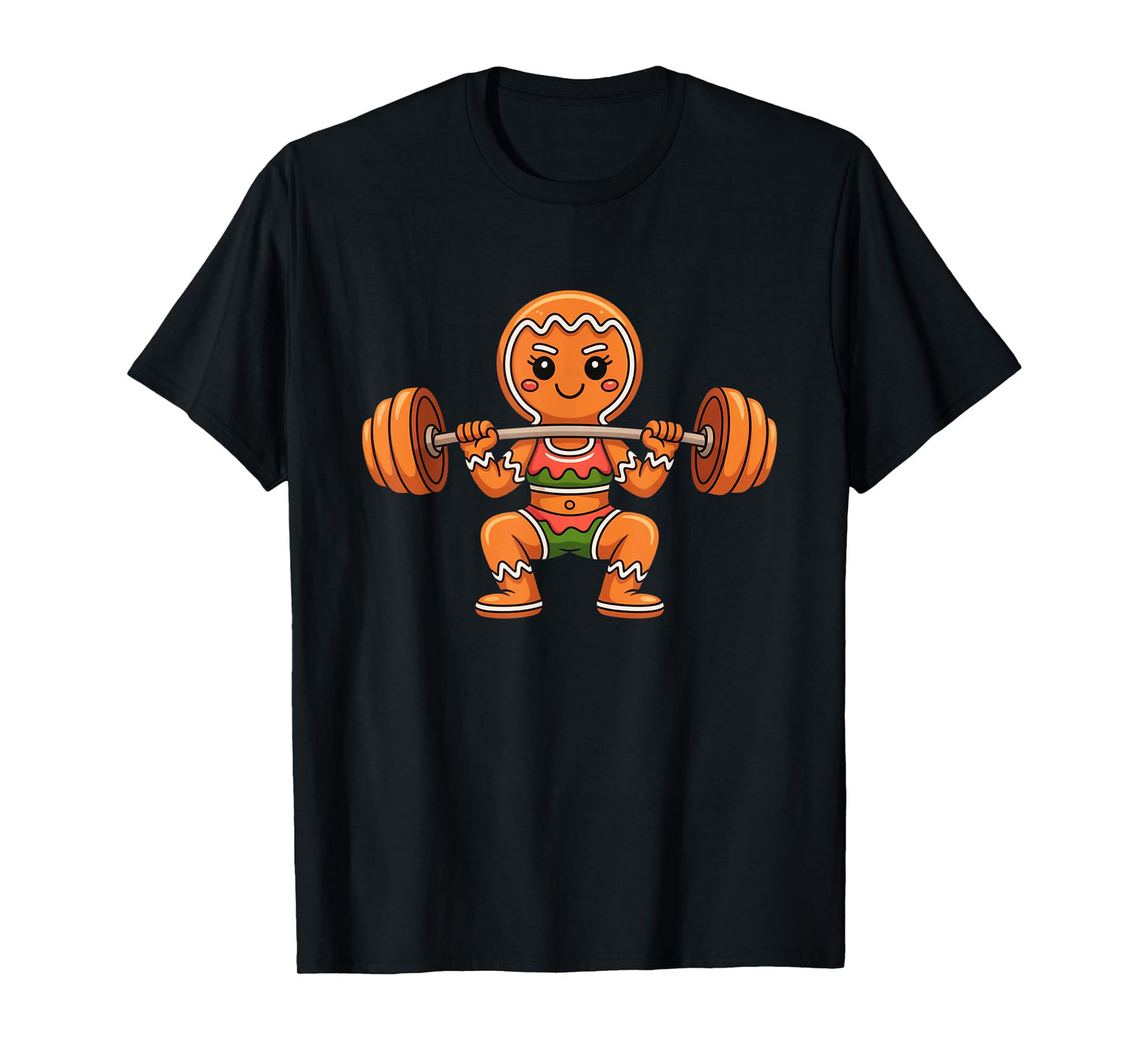 Gingerbread Girl Christmas Cookie Lifting Funny Holiday Gym T-Shirt