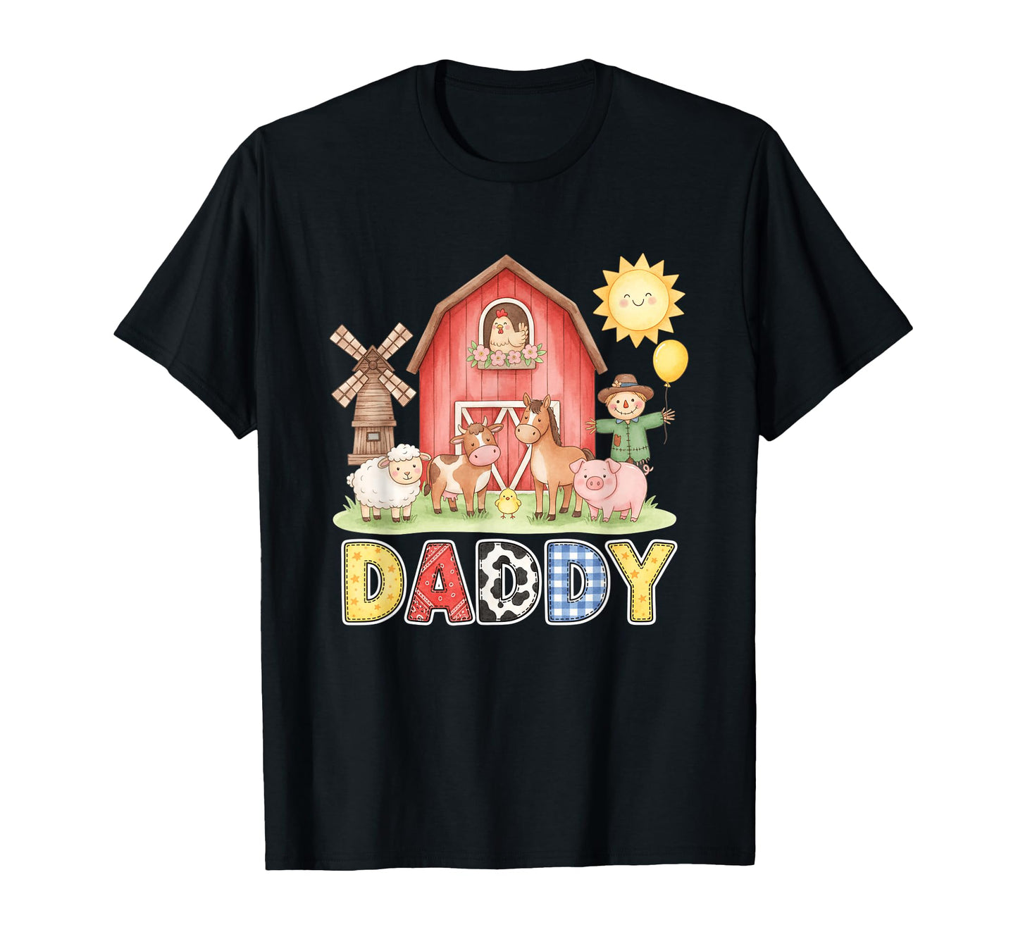 Daddy Farm Animals Barnyard Kids Cute Daddy Horse Cow T-Shirt