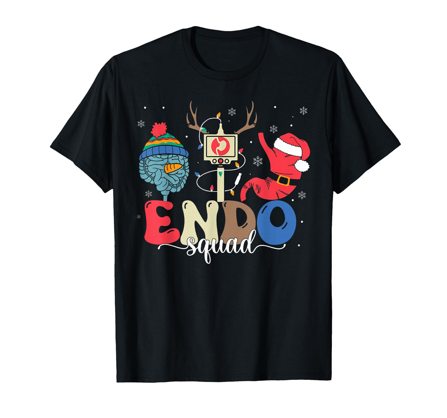 Endo Squad Nurse Stomach Santa Hat Endoscopy Tech Christmas T-Shirt